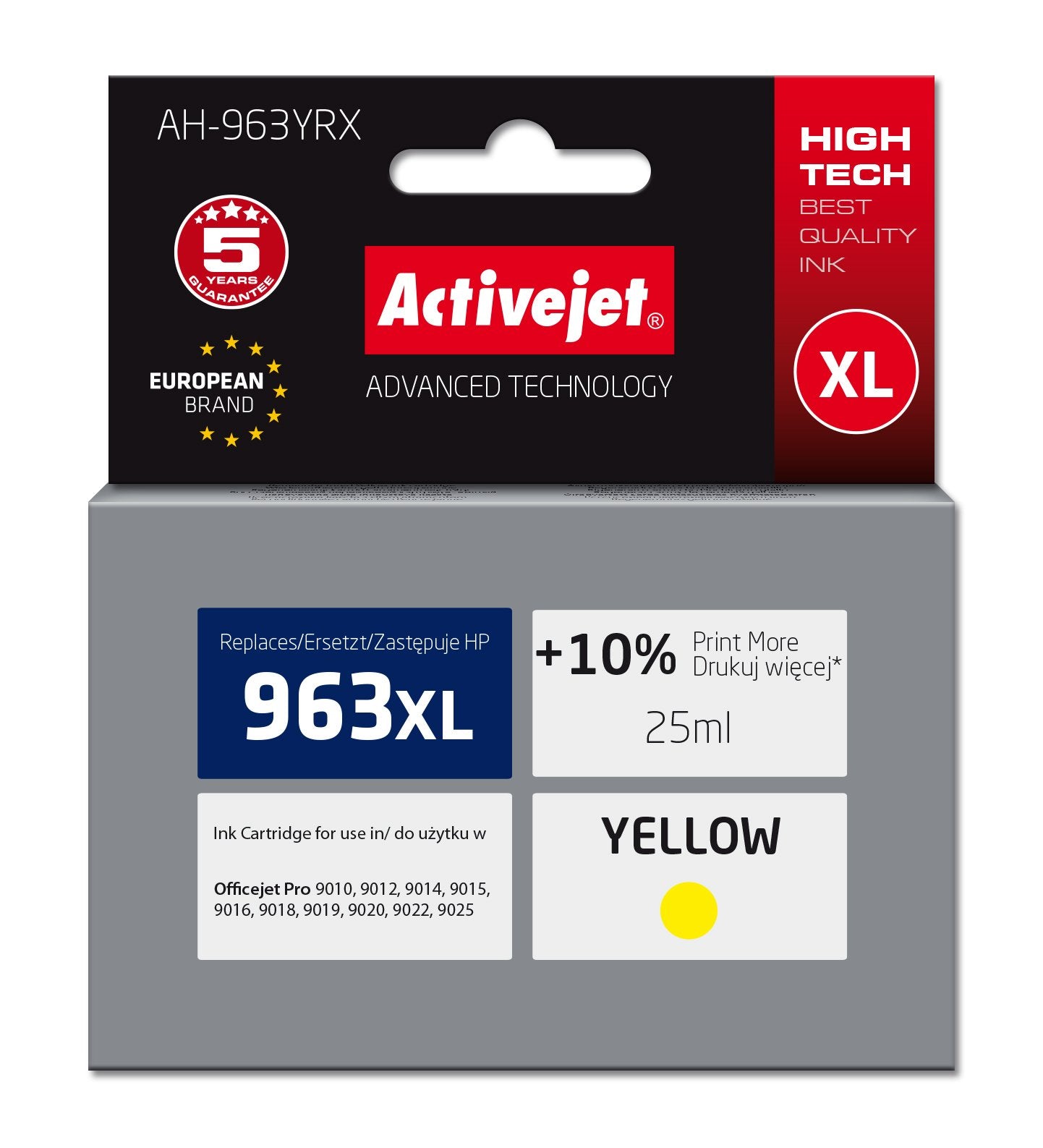 EAN 5901443119708 - Activejet Tusz AH-963YRX (zamiennik HP 963XL 3JA29AE; Premium; 1760 stron; żółty) cartucho de tinta 1 pie imagen 1