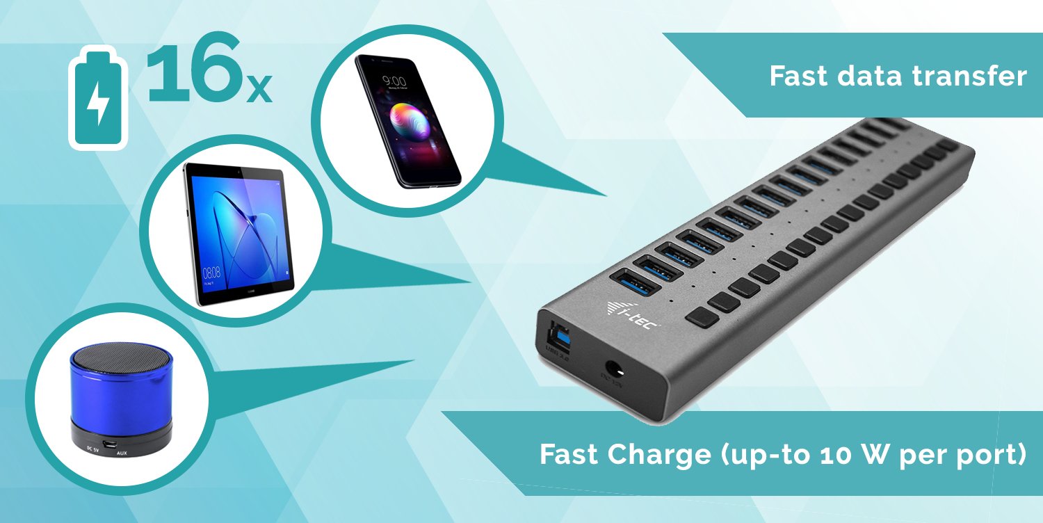EAN 8595611702969 - i-tec U3CHARGEHUB16 cargador de dispositivo móvil Universal Gris Corriente alterna Interior imagen 6
