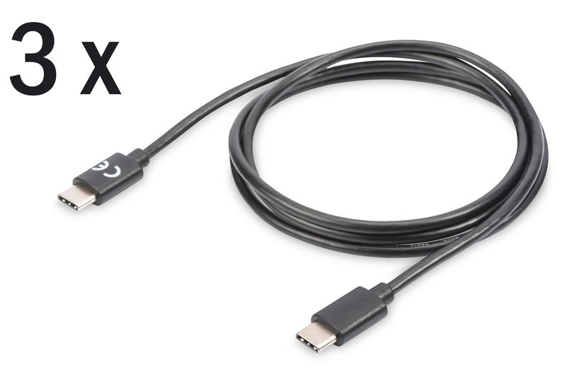 Digitus Cable Usb-C 2.0 1.8m 3 Unidades Negro
