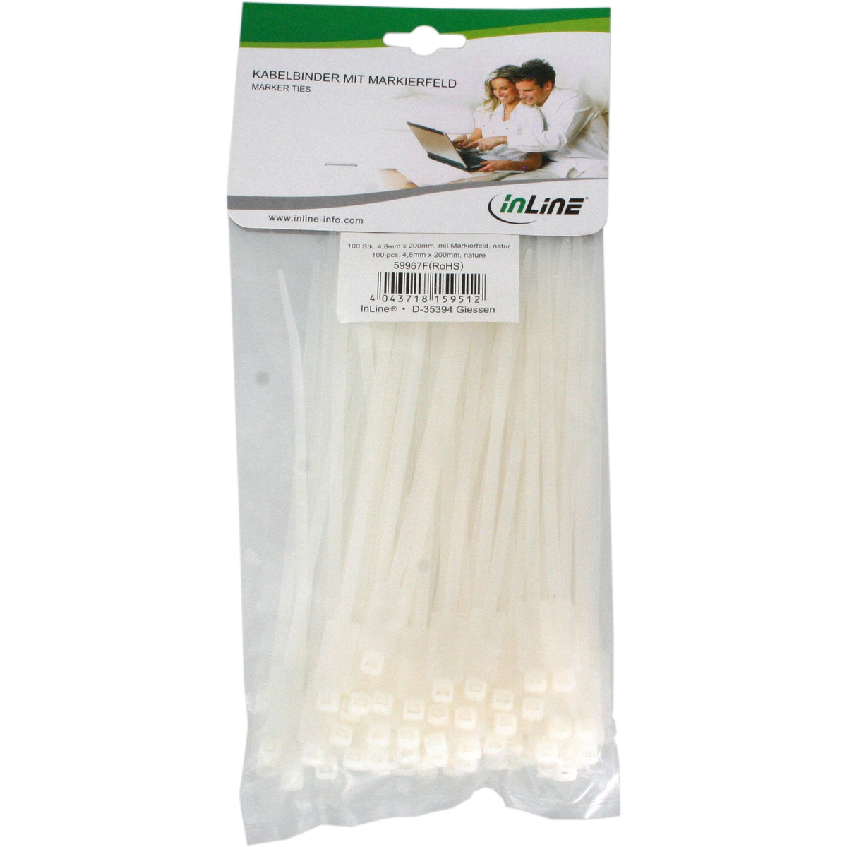 Inline Bridas Marker Ties Largo 200 Mm Ancho 4,8 Mm 100 Uds.