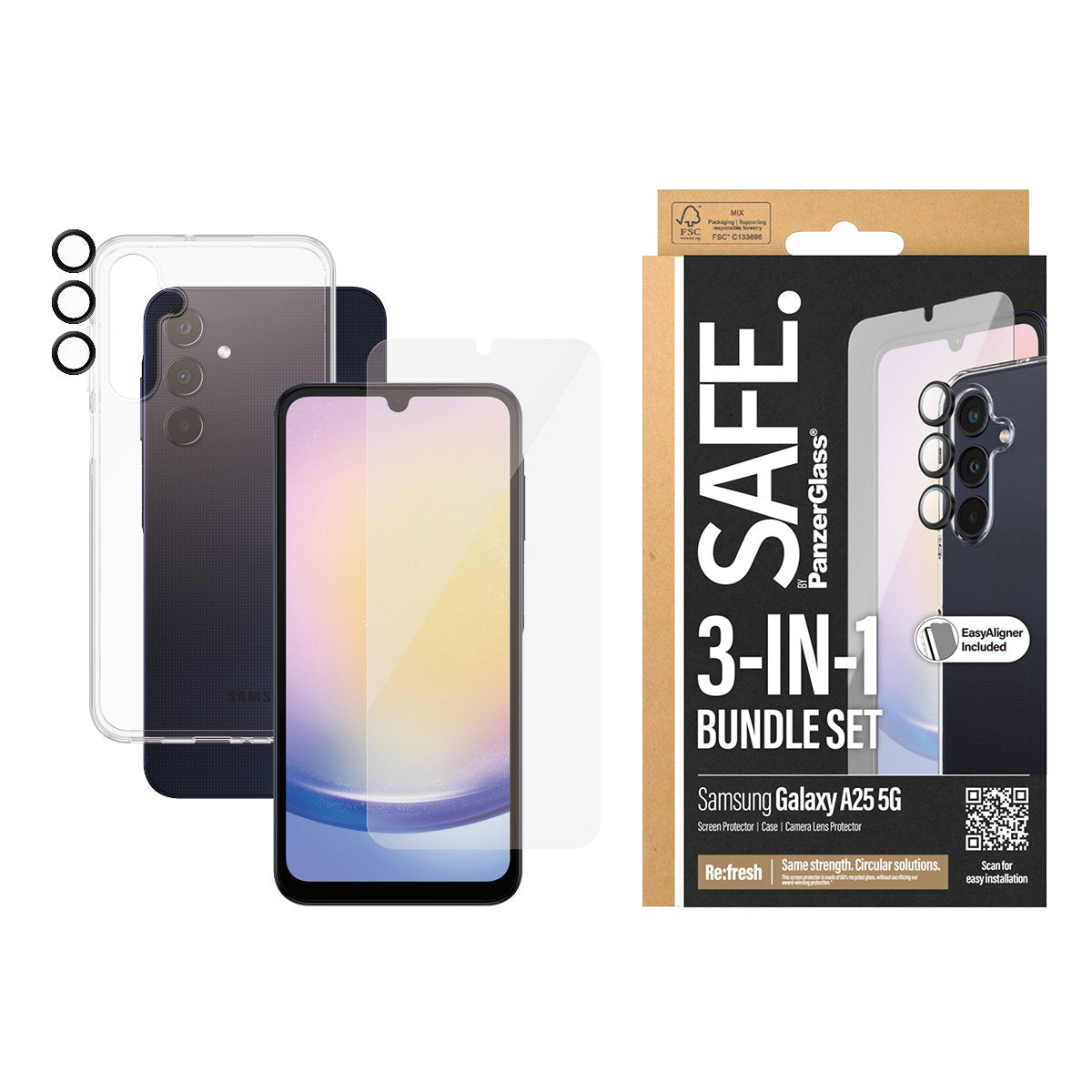 EAN 5711724256837 - PanzerGlass SAFE. by ® 3-in-1 Protection Bundle Samsung Galaxy A25 5G Protector de pantalla 1 pieza(s) imagen 2