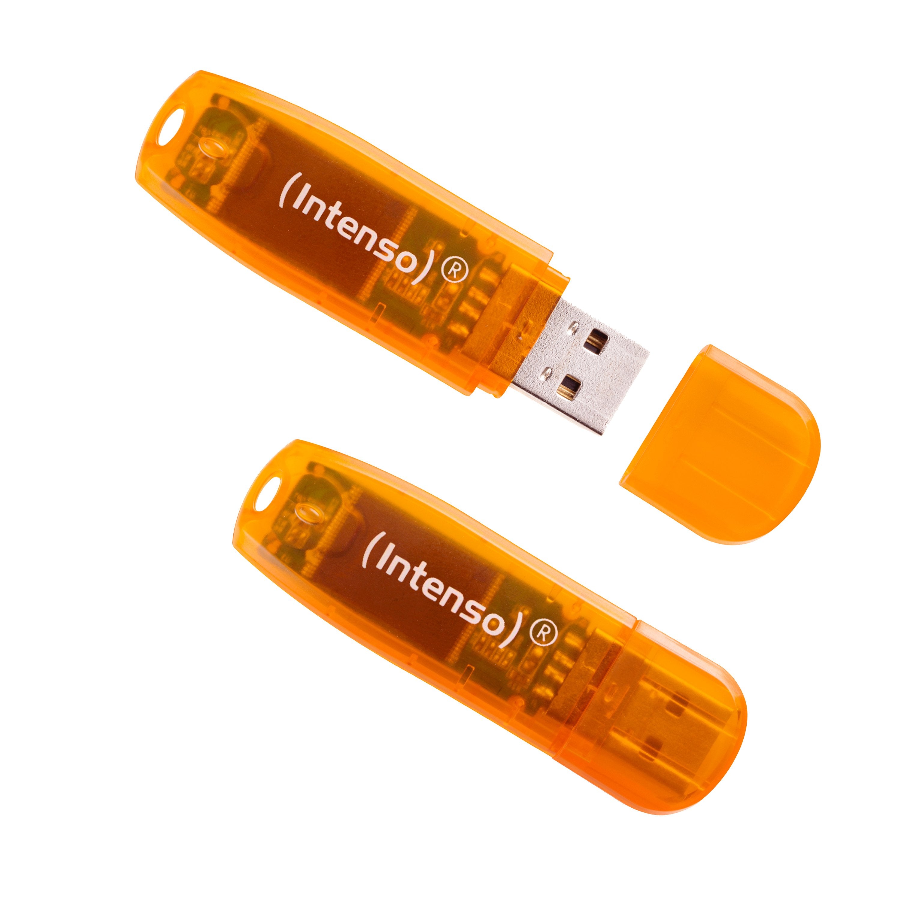 EAN 4034303031436 - Intenso Rainbow Line 64GB Orange 2er unidad flash USB USB tipo A 2.0 Naranja imagen 1