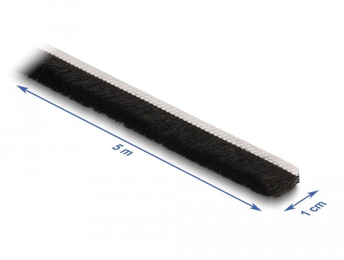Bürstenstreifen Selbstklebend 10 Mm - Länge 5 M Schwarz