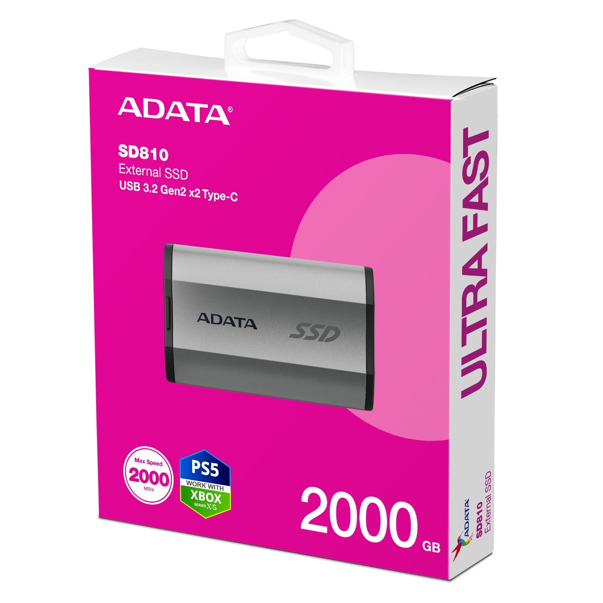 EAN 4711085945808 - ADATA SD810 2 TB USB Tipo C USB 3.2 Gen 2x2 Negro, Plata imagen 6