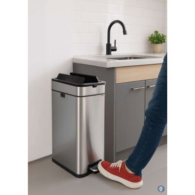 Maul Tret-Abfallbehälter Maulwing 40l Edelmahl Doppeldeckel