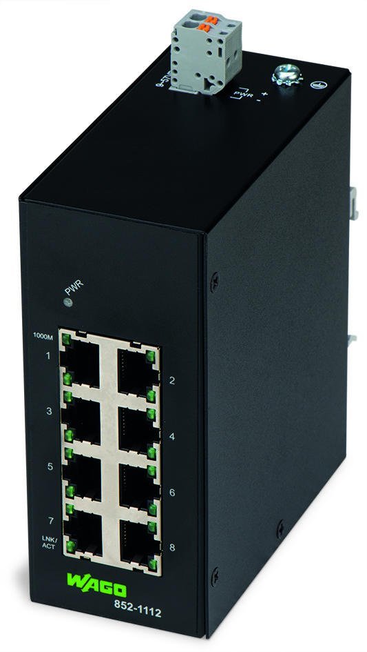 Wago 852-1112 Industrial-Eco-Switch 8 Ports 1000base-T, Schwarz