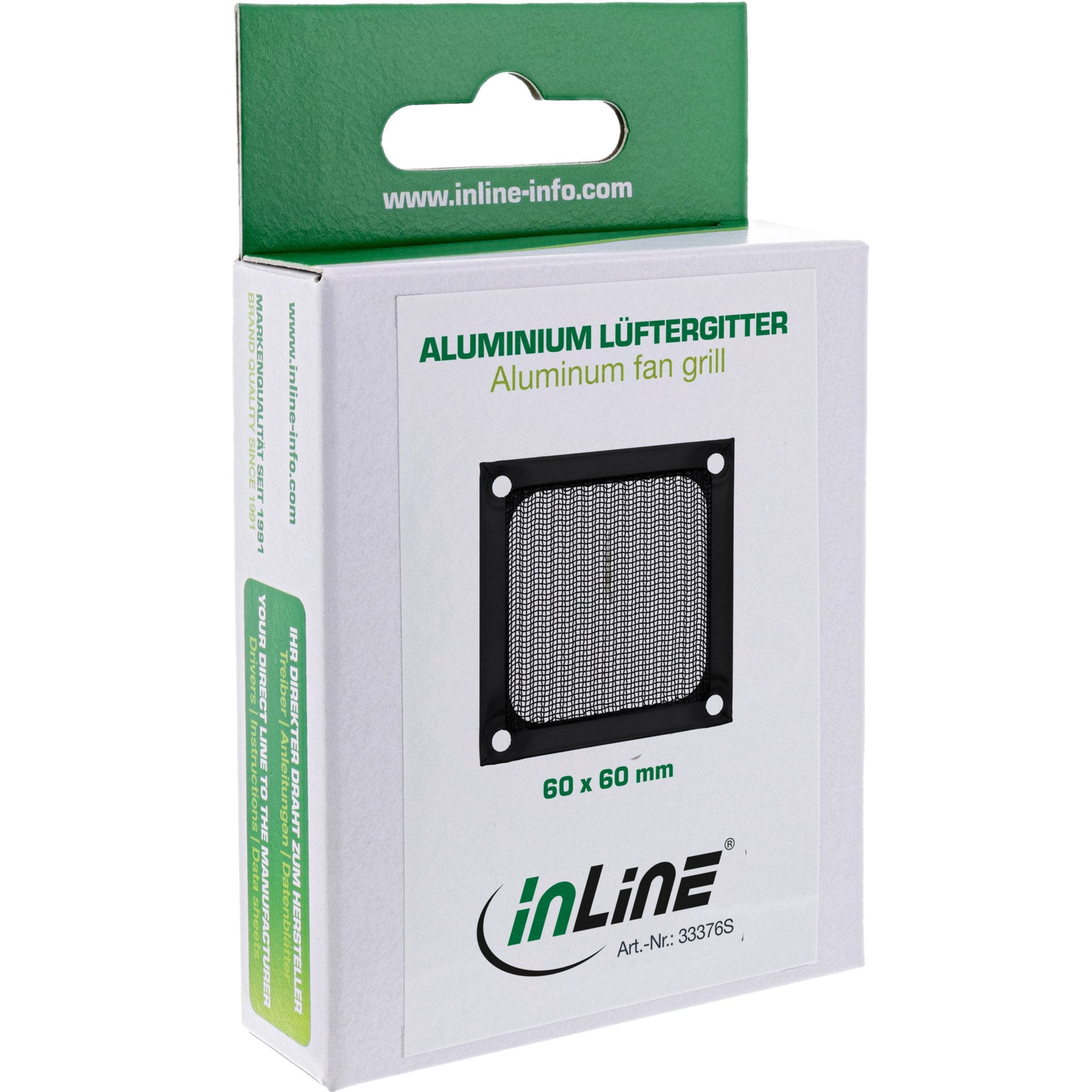 Filtro De Aluminio Inline Fan Grill 60x60mm Negro