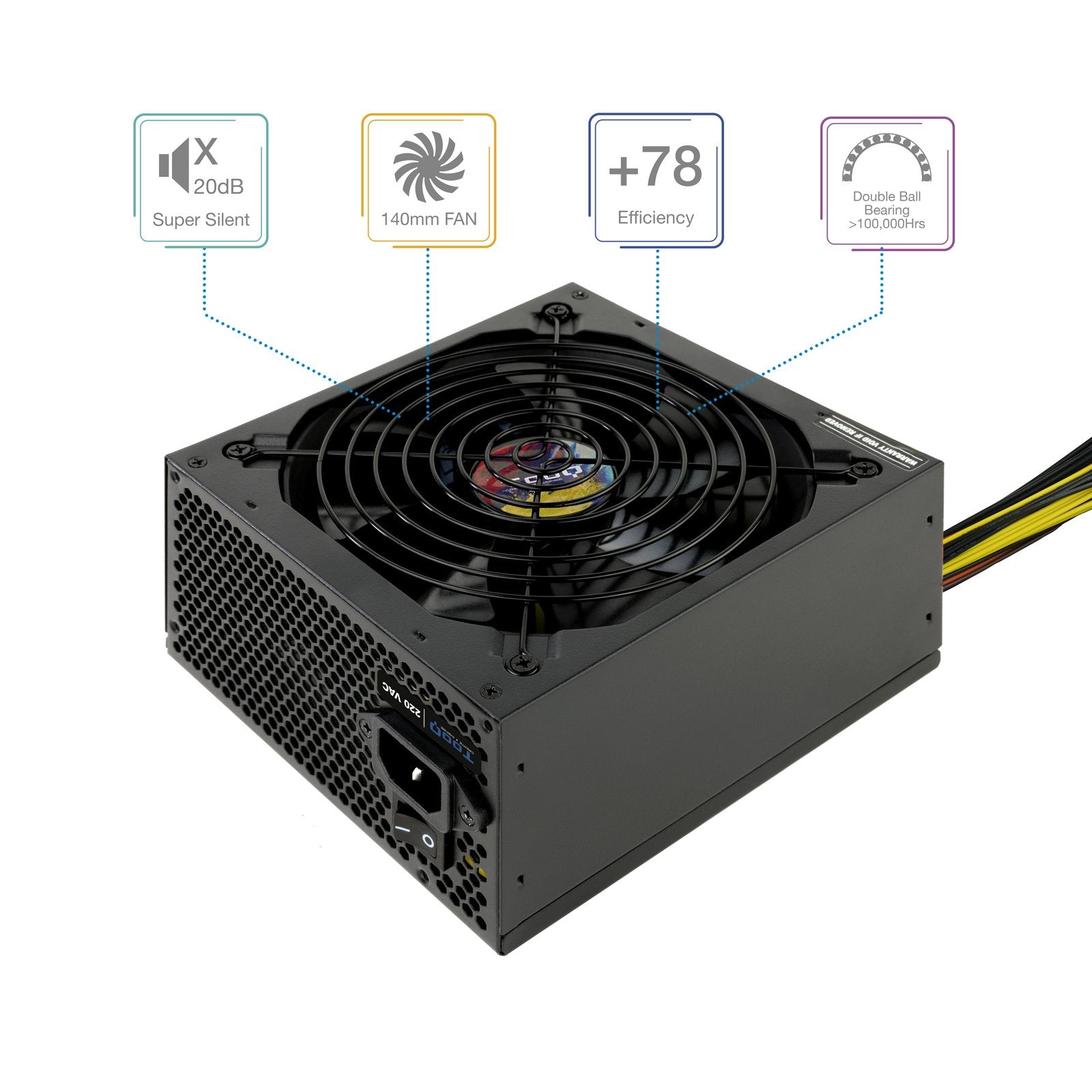 EAN 8433281010307 - TooQ TQAPOLO-700SP unidad de fuente de alimentación 700 W 20+4 pin ATX ATX Negro imagen 2