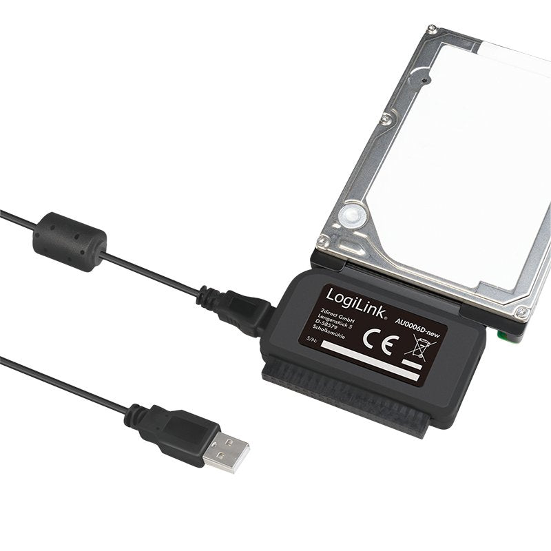 Logilink Adaptador Usb 2.0 A Ide Y Sata Con Alimentacion Negro Au0006c