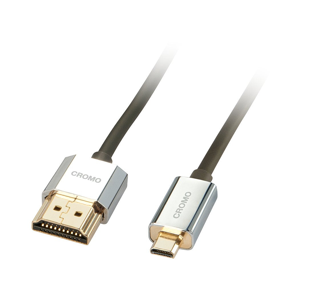 Lindy 41680 Cable Hdmi 0,5 M Hdmi Tipo A (Estándar) Hdmi Tipo D (Micro) Negro, Plata