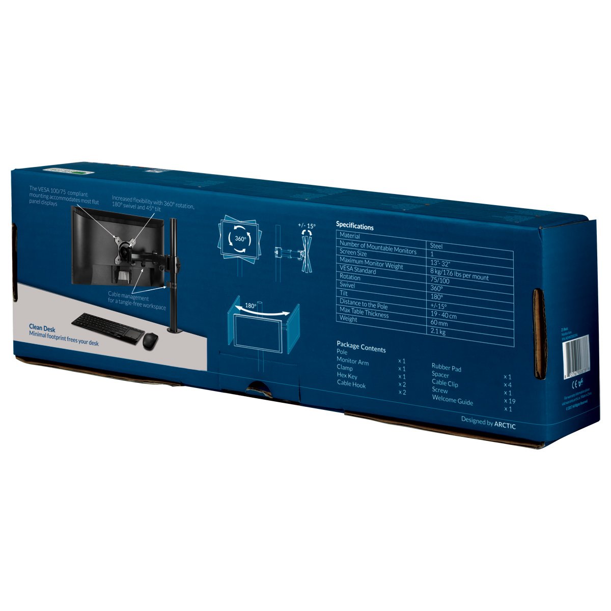 Arctic Soporte Z1 Basic 81,3 Cm (32\1) Abrazadera Negro Aemnt00039a