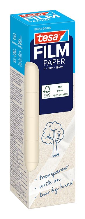 Tesafilm Papier 8x 10mx19mm Transp. Zum Beschriften Faltsch.