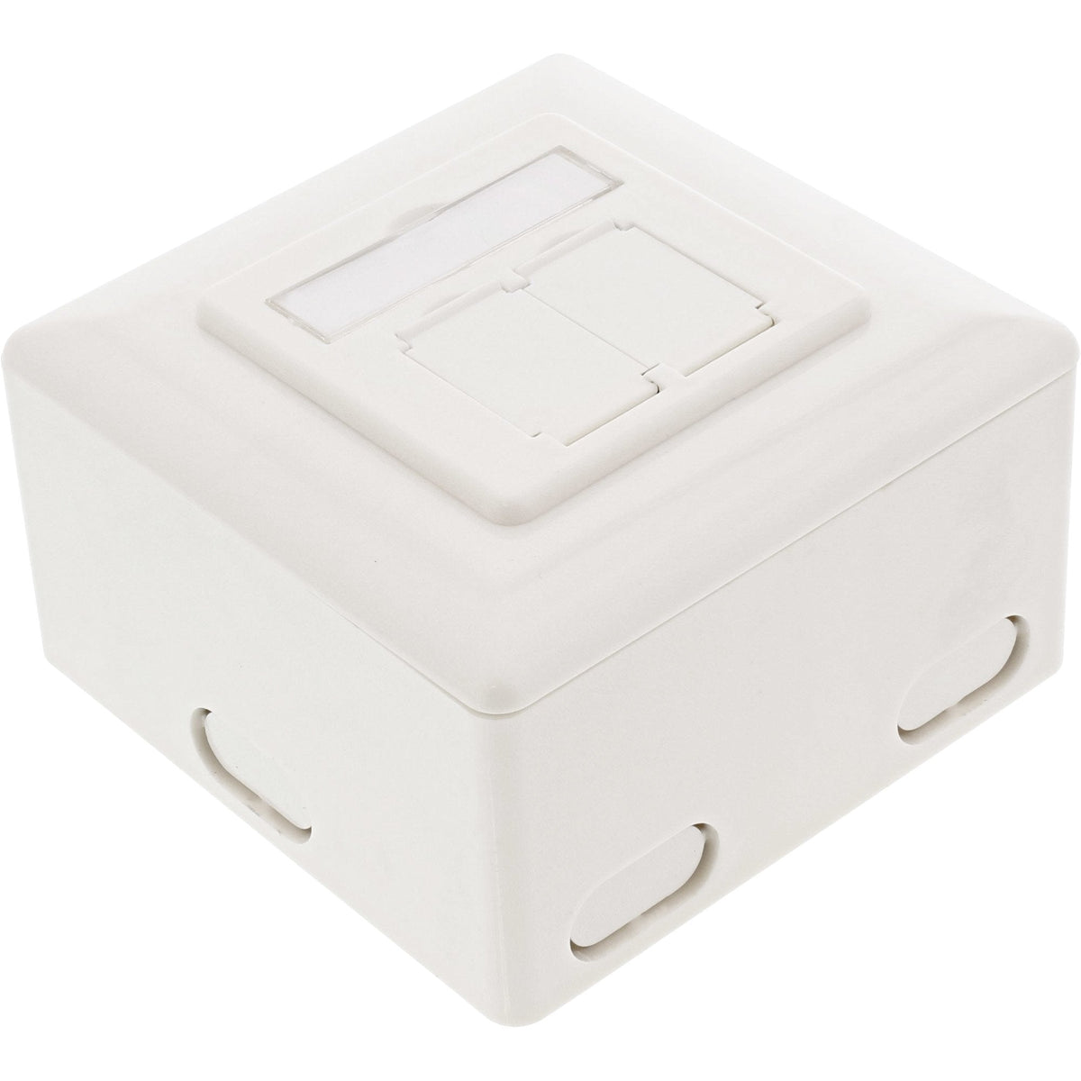 Inline Cat.6 Wall Outlet Box Montaje En Superficie O Empotrado 2x Enchufes Rj45 Blanco Vertical