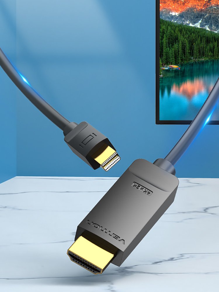 Cable Conversor Vention Hahbh Mini Displayport Macho Hdmi Macho 2m Negro