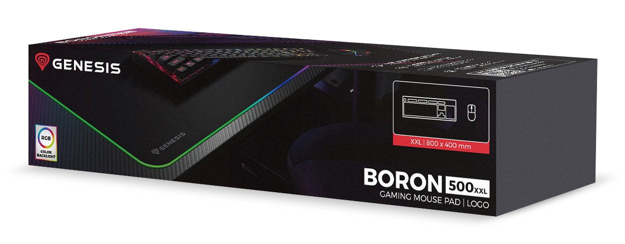 Alfombrilla Genesis Boron 500 Xxl Rgb Logo 800x400 Mm