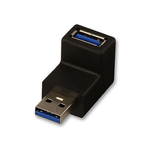 Lindy 71261 Adaptador Usb 3.0 Acodado M/H Negro