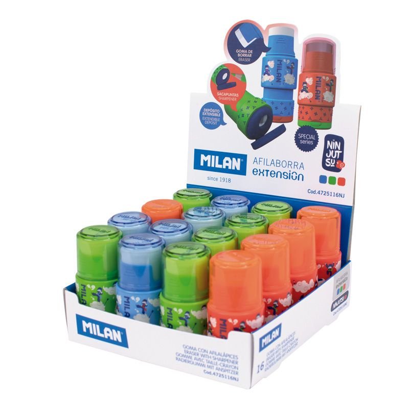 EAN 8411574101147 - Milan 4725116NJ sacapuntas Sacapuntas manual Azul, Verde, Rojo imagen 1