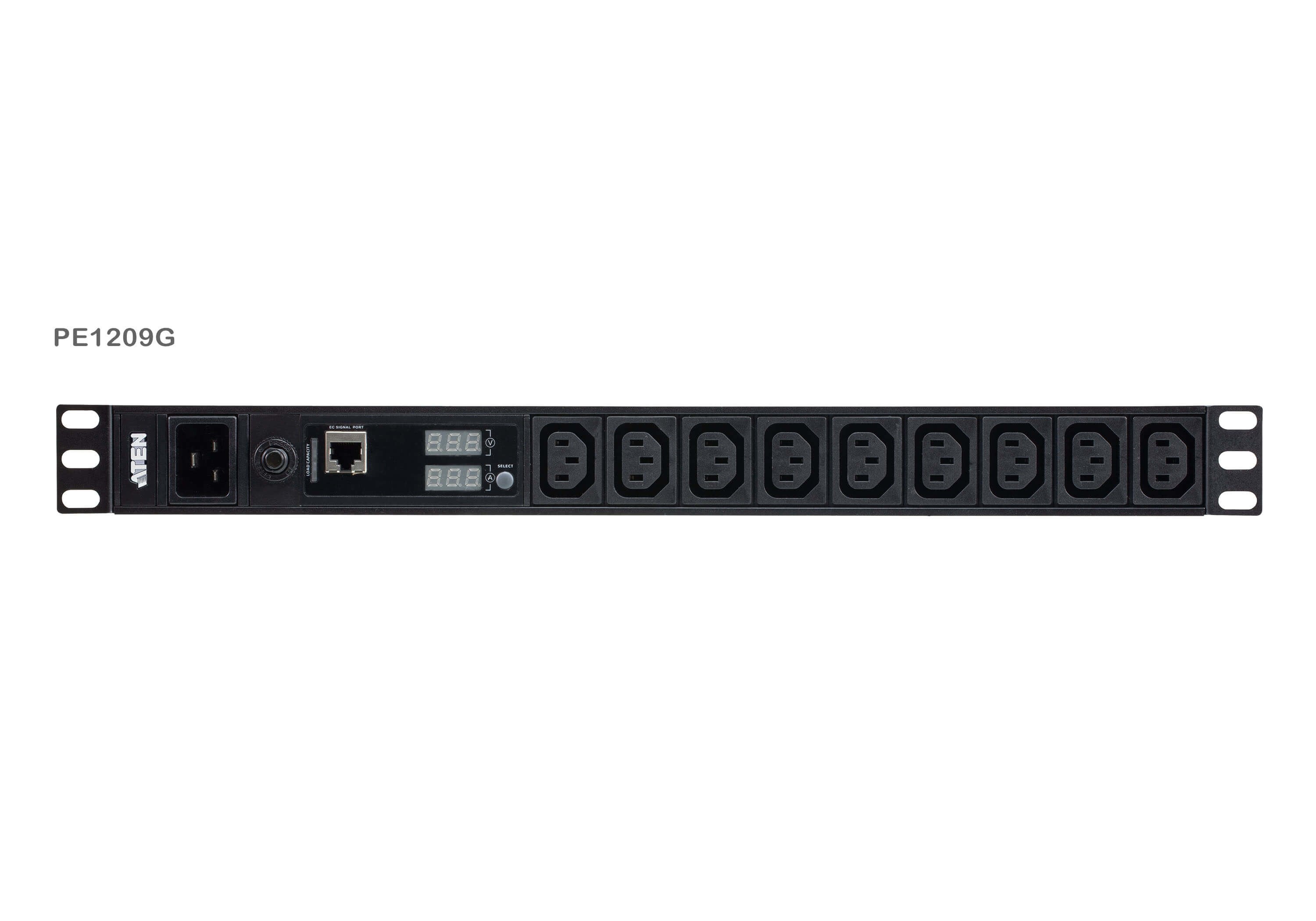 9-Outlet 1u Pdu With Current Accs And Voltage Lcd Display And Over