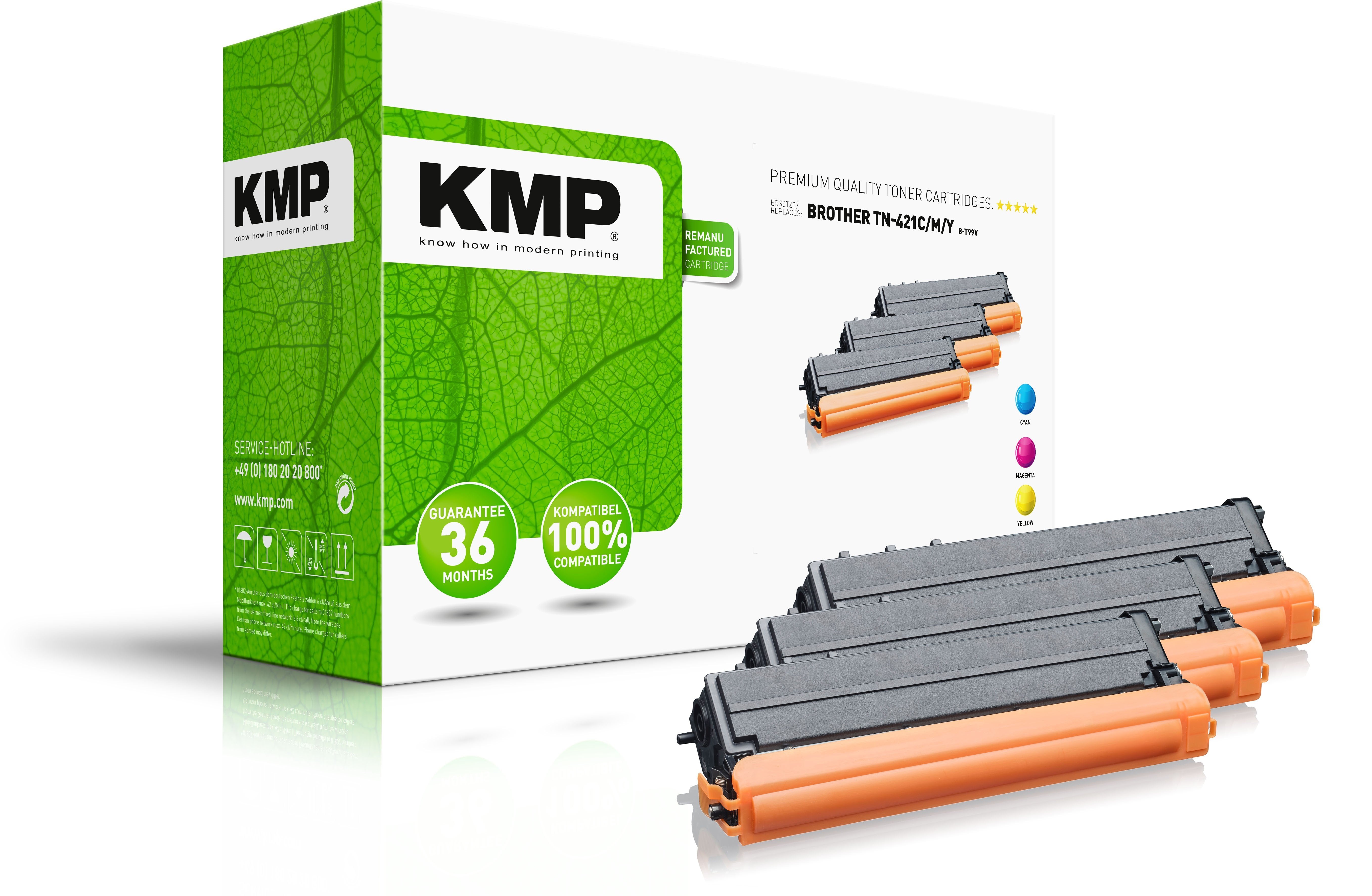 EAN 4011324373790 - KMP TRIPLEPACK B-T99V cartucho de tóner 3 pieza(s) Compatible Cian, Magenta, Amarillo imagen 1