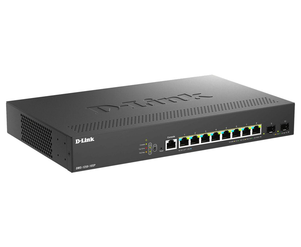 Switch Gestionable D-Link Dms-1250-10sp 8x Multigigabit 2.5g Poe+ 2x10g Sfp+ 240w