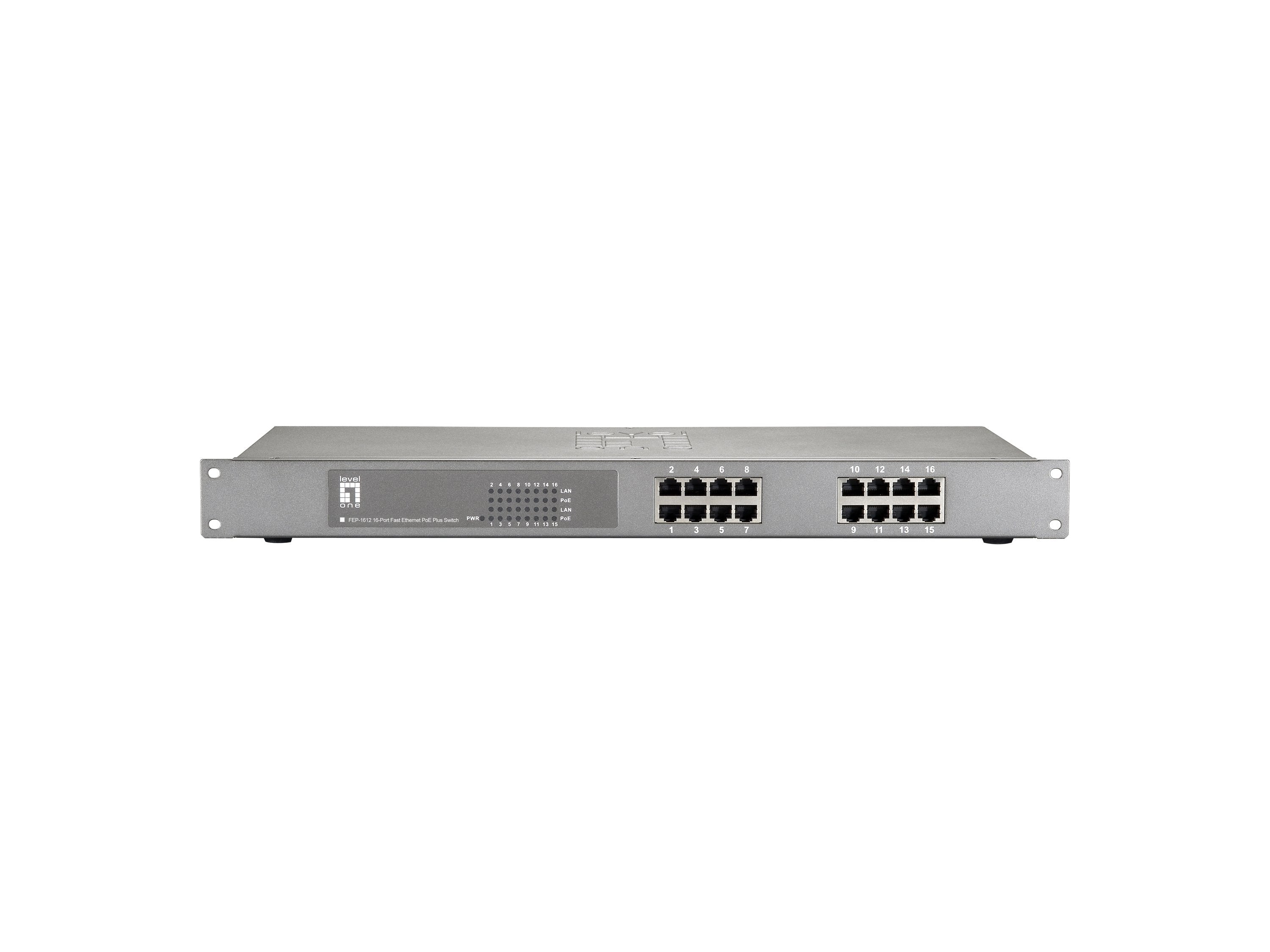 Levelone Switch 16x Fe Fep-1612w380 19" 380w 16xpoe+
