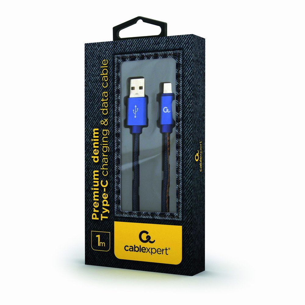 Gembird Cc-Usb2j-Amcm-1m-Bl Gembird Premium Jeans (Denim) Cable Usb Tipo C Con Conectores Metálicos, 1m, Azul