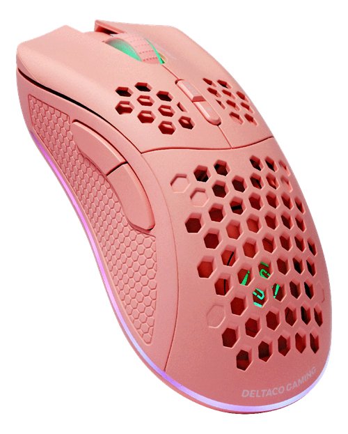 Deltaco Pm80 Gaming Maus Wireless Ultraleicht Rgb Pink