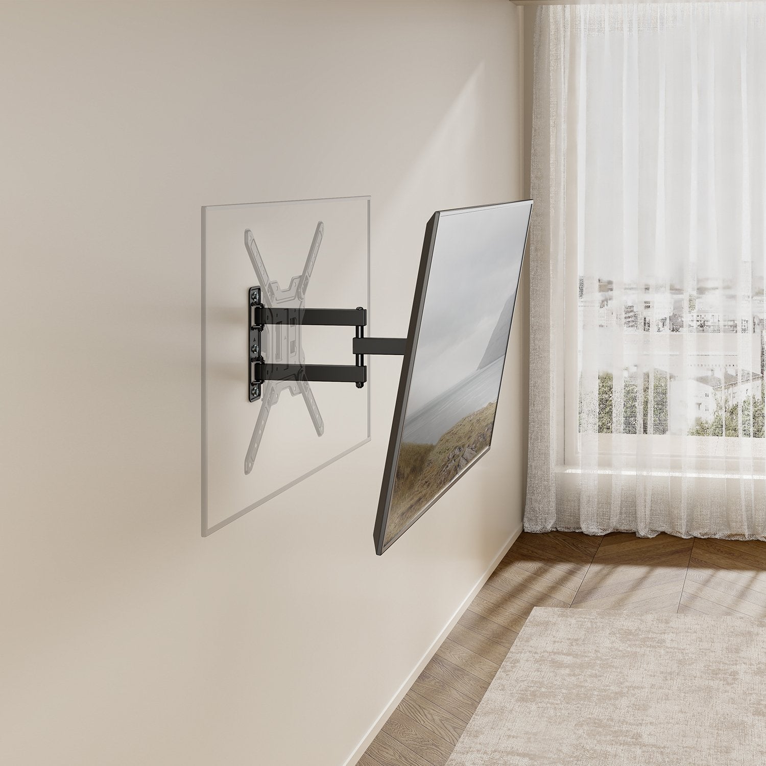 Aisens Soporte Eco Giratorio, Inclinable Para Monitor/Tv 30kg (3 Pivotes) De 23-65, Negro