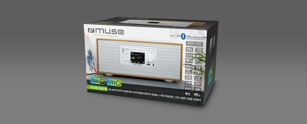 Muse M-695dbtw Cd Micro System With Bluetooth, Fm Dab+ Radio And Usb Port
