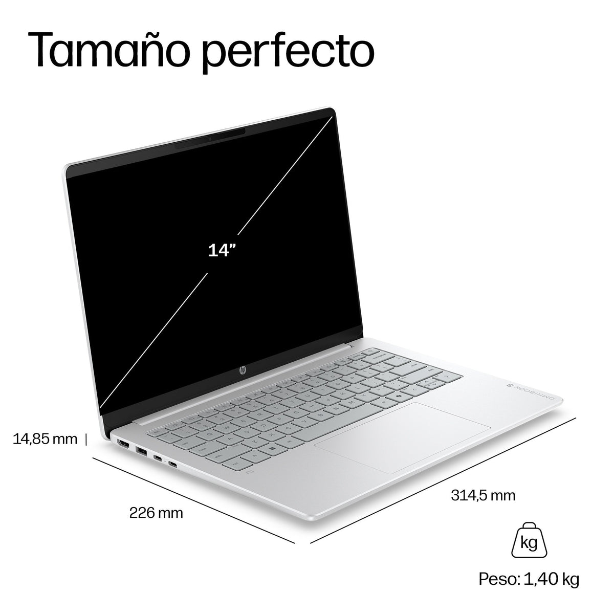 EAN 821844651063 - HP OmniBook 3 Laptop Next Gen AI 14-hz0006nsx Copilot+ PC Snapdragon X1-26-100 Portátil 35,6 cm (14") 2K 1 imagen 5