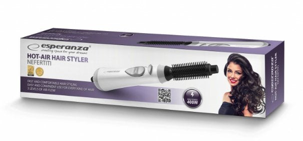 EAN 5901299915844 - Esperanza EBL001W Utensilio de peinado Cepillo de aire caliente Caliente Negro, Blanco 400 W 1,6 m imagen 2