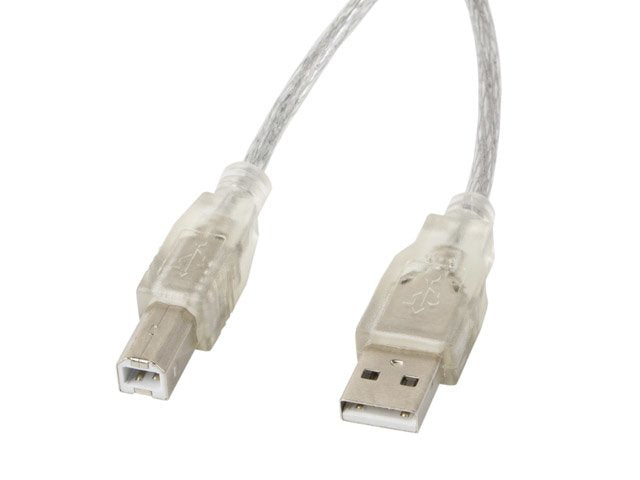 Lanberg Cable Usb-A Macho A Usb-B Macho Ca-Usba-12cc-0018-Tr,Ferrita,Transparente,1.8 Metros