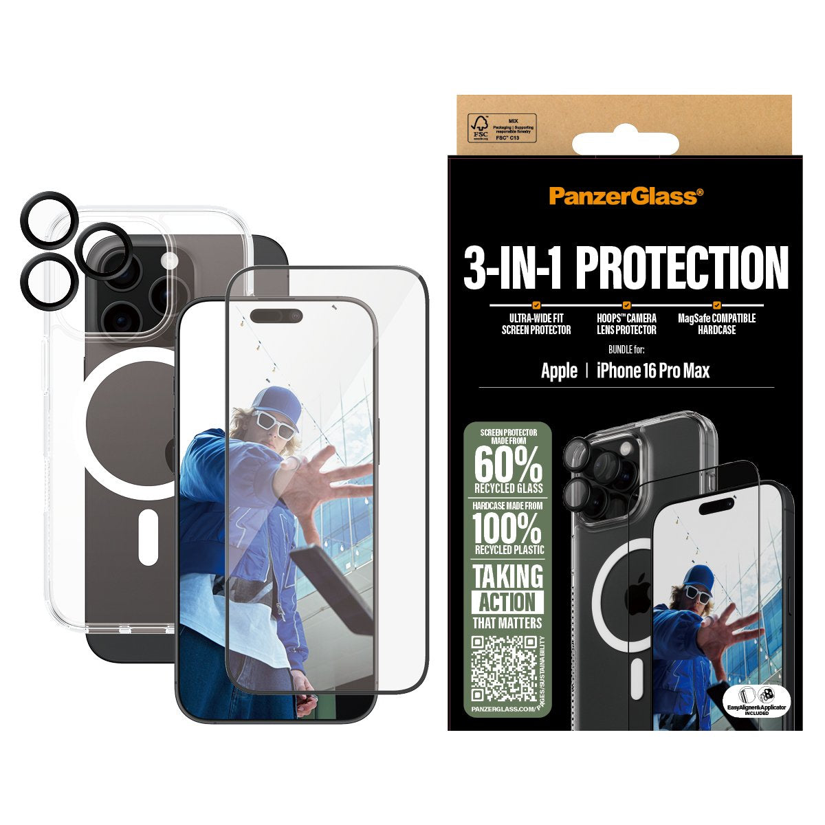 EAN 5715685003417 - PanzerGlass ® 3-in-1 Protection Bundle iPhone 16 Pro Max Protector de pantalla Apple 1 pieza(s) imagen 2