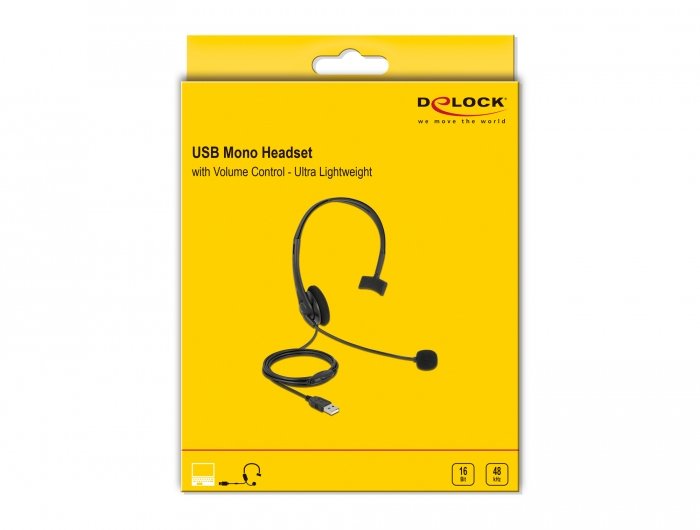 Delock 27177 Auriculares Usb Mono Con Control De Volumen Para Pc Y Portátil - Ultraligeros