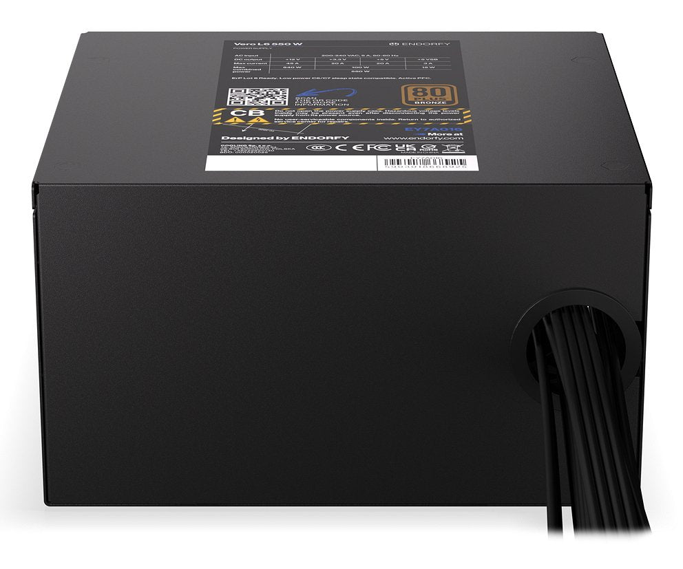 Endorfy Vero L6 550 W (Negro, 1x 12-Pin High Power Gpu, 2x Pcie, 550 Watt) Ey7a016