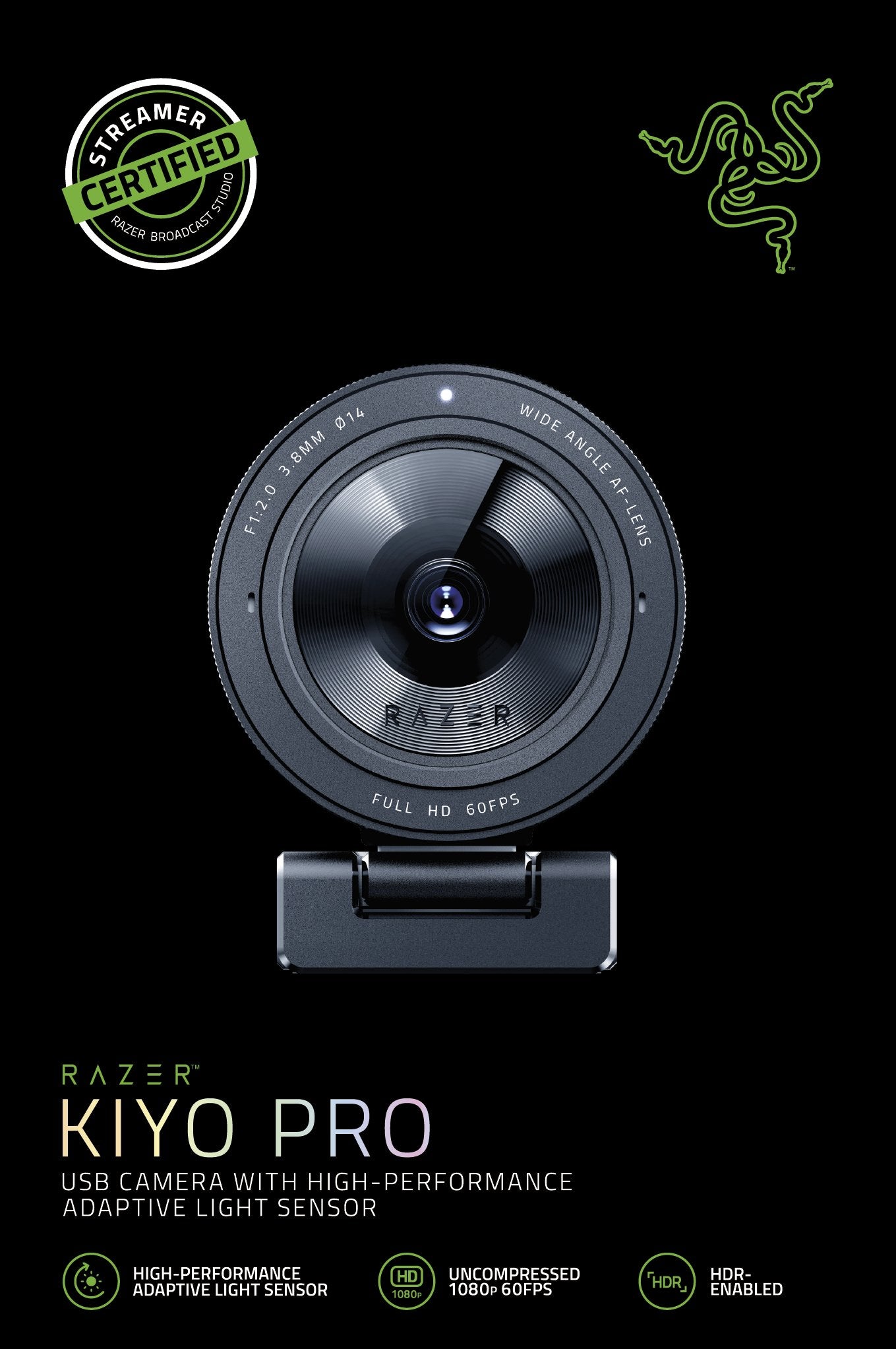 EAN 8886419377146 - Razer Kiyo Pro cámara web 2,1 MP 1920 x 1080 Pixeles USB Negro imagen 11