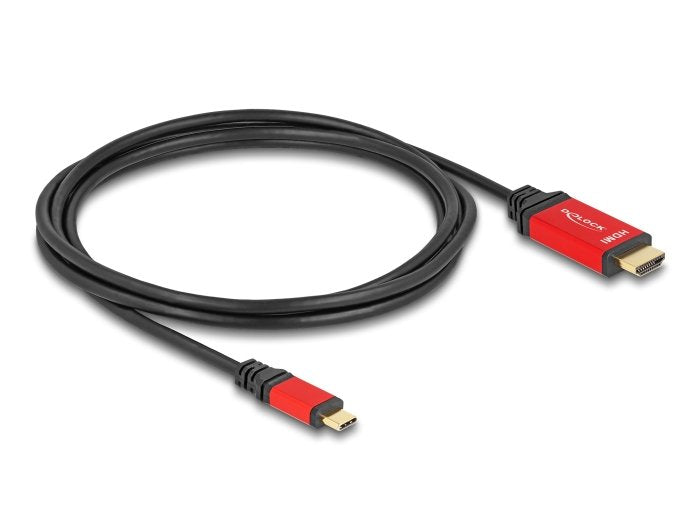 Delock 80096 Cable Usb Type-C A Hdmi (Modo Dp Alt) 8k 60 Hz Con Función Hdr 2 M Rojo