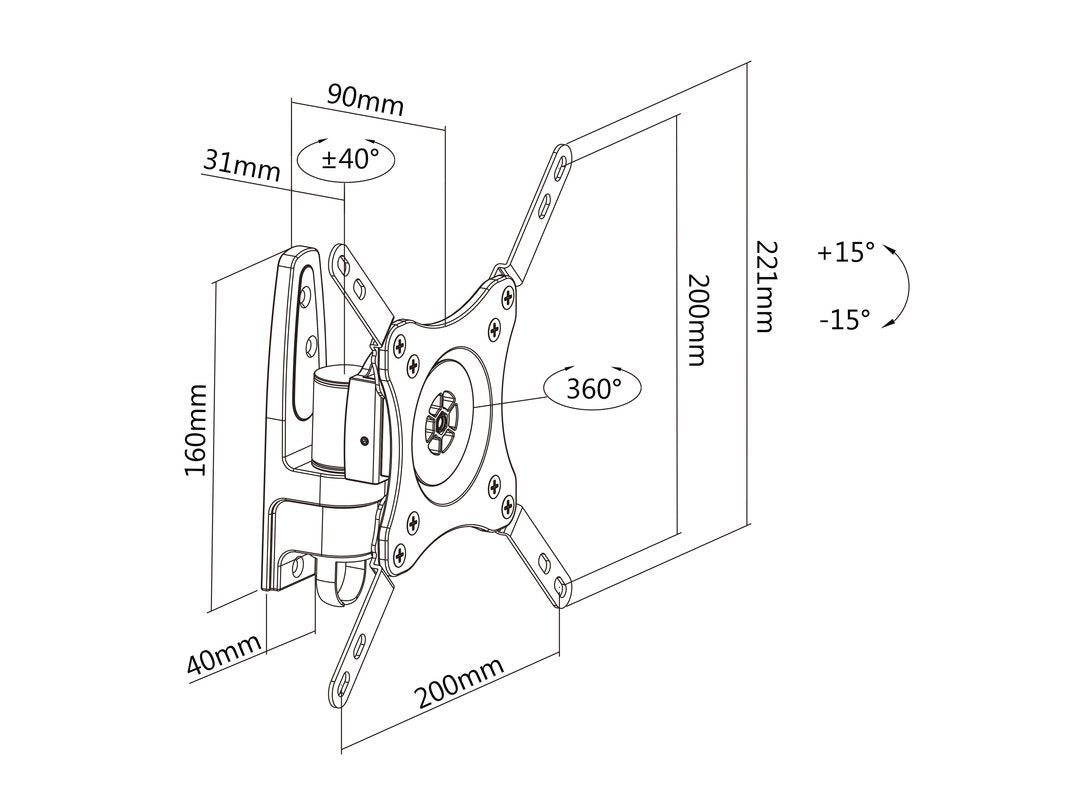 EAN 7350022733275 - Multibrackets 3275 soporte para TV 81,3 cm (32") Negro imagen 13