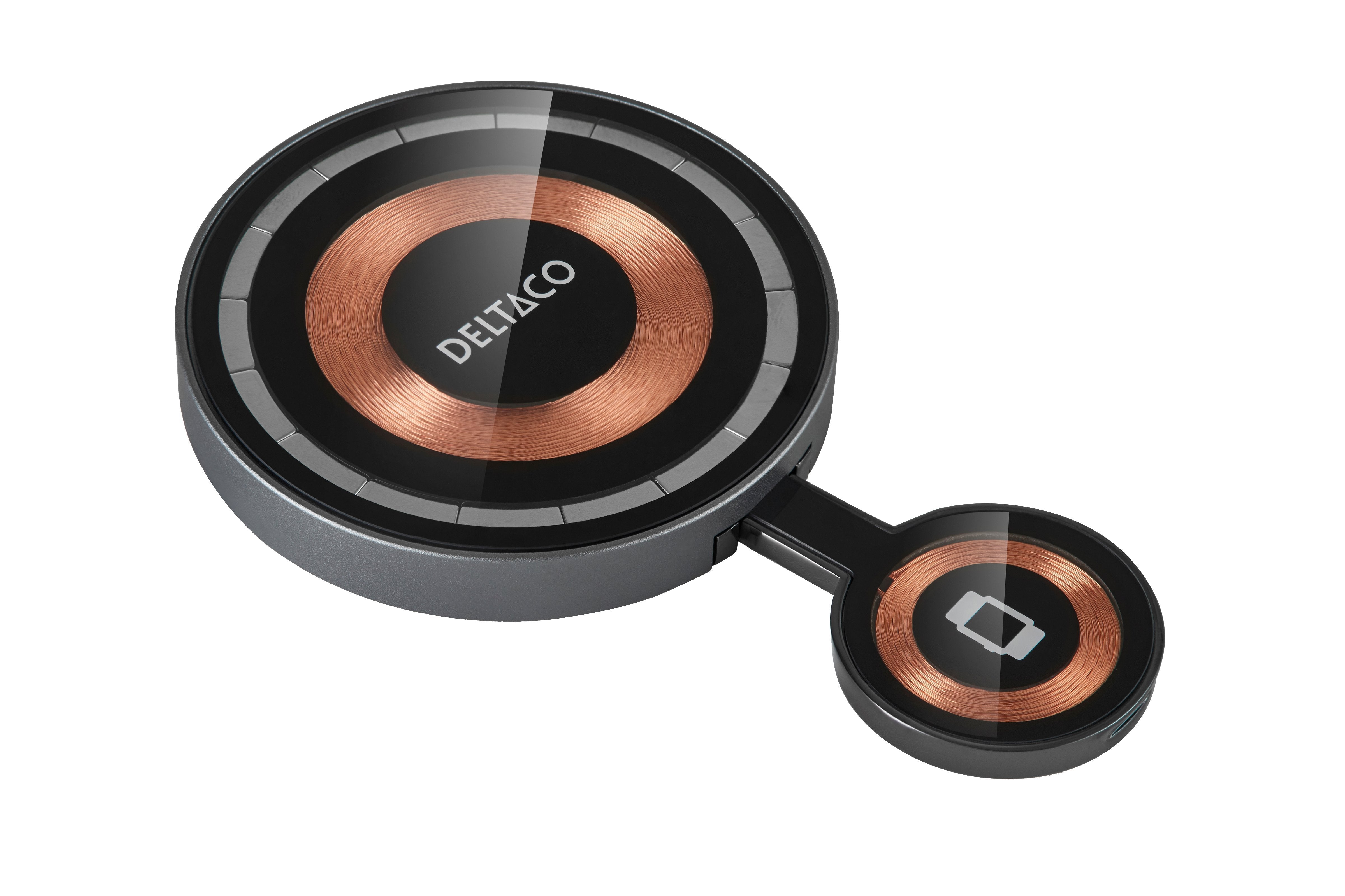 Deltaco 2-In-1 Wireless Charger 15w Transparent