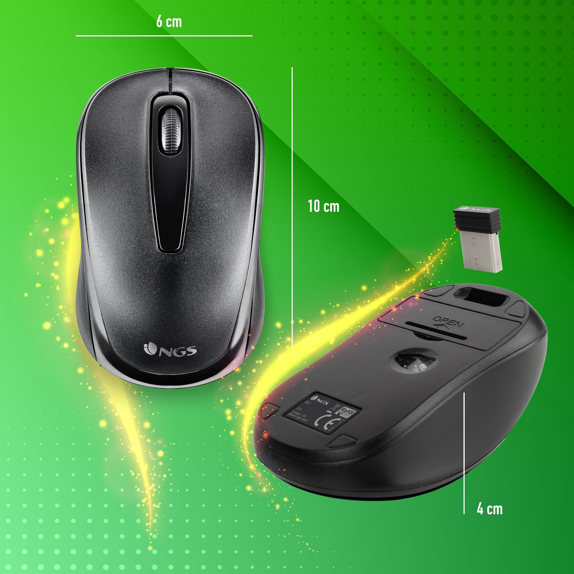 Ratón Mini Inalámbrico Ngs Easy Gamma Hasta 1200 Dpi
