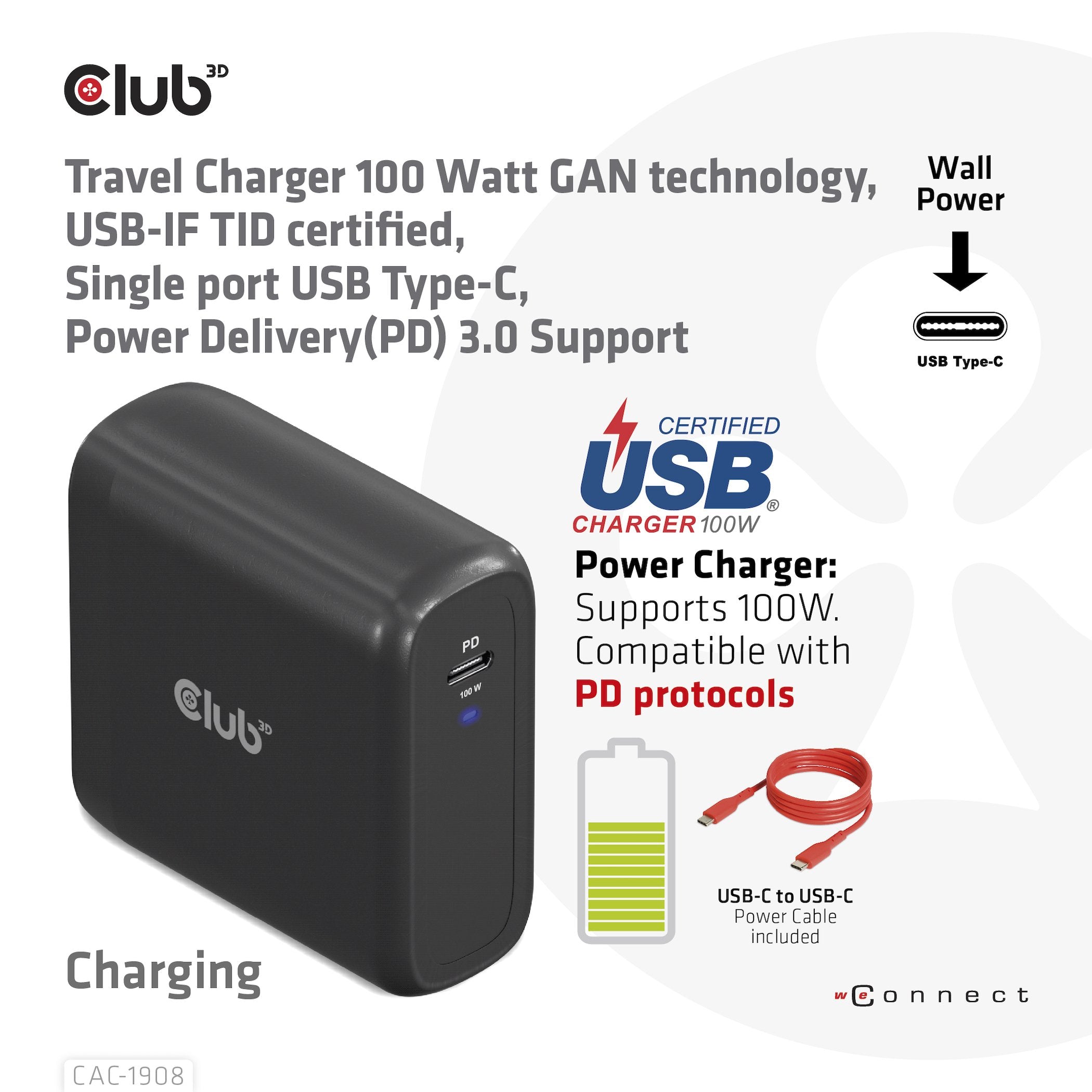 EAN 8719214472337 - CLUB3D CAC-1908 cargador de dispositivo móvil Mando para videojuegos, Ordenador portátil, Teléfono móvil, imagen 4