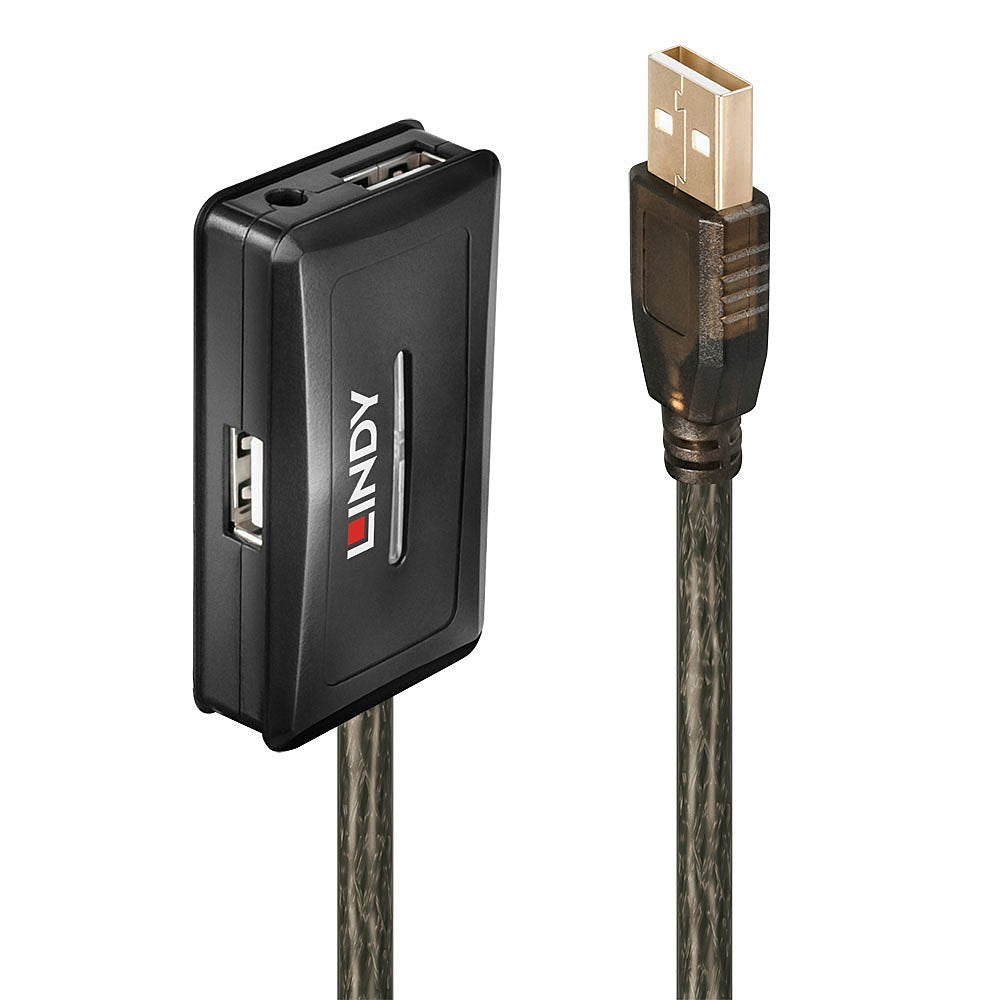 Lindy Alargo Activo Usb 2.0 Pro 10m, M/H Negro 42635