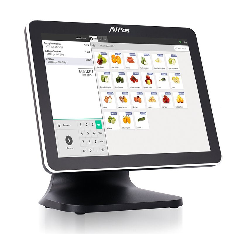 EAN 0637962336184 - AVPos AVP-K5000B-N1-8128S Terminal Punto Venta (TPV) N100 38,1 cm (15") 1024 x 768 Pixeles Pantalla tácti imagen 2
