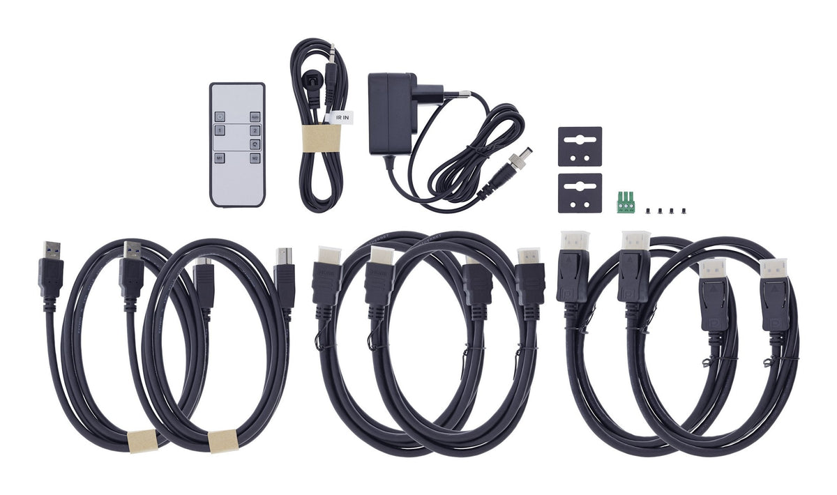 Inline Kvm Switch, 2x1 ,Hdmi & Displayport 4k/60hz, Dual Monitor, Usb 3.2 Hub