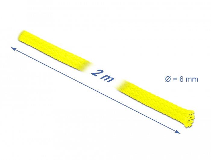 Delock Funda Trenzada Expandible 2 Mx 6 Mm Amarillo