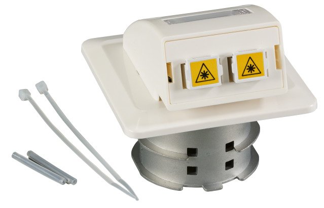 Efb Fo Datendose Up, 2 Sc-S Kupplungen Om3 Mit Shutter, Integrierter Spleihalter