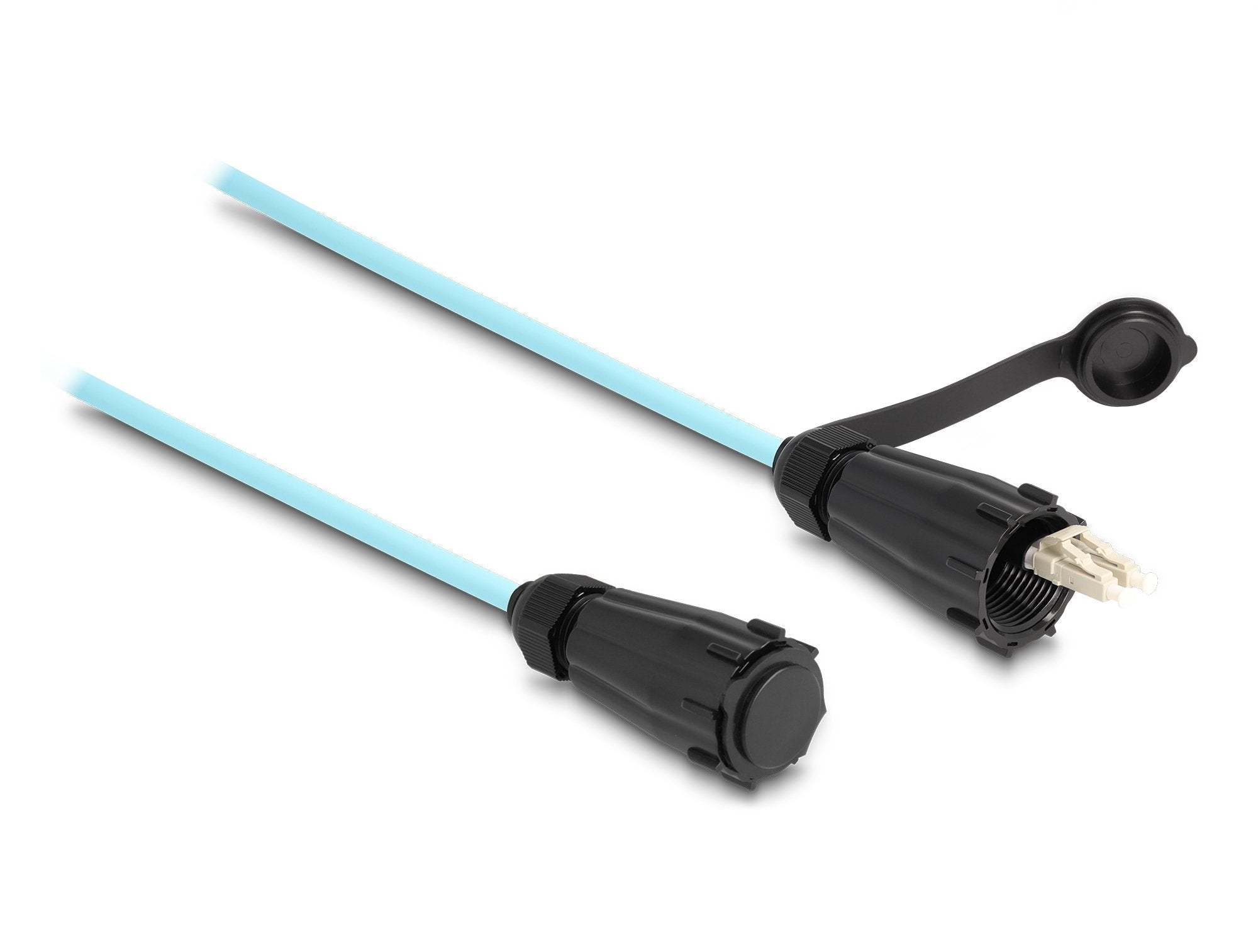 Delock 87889 Cable De Fibra Óptica Lc Duplex A Lc Duplex Con Tapa Protectora Om3 Multimodo Ip68 Resistente Al Polvo Y Al Agua, 2 M