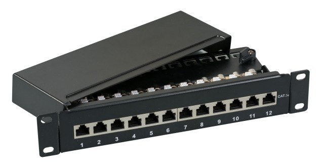 Mini-Patchpanel Stp 12xrj45 Cat.6a,10" 1he,Grau