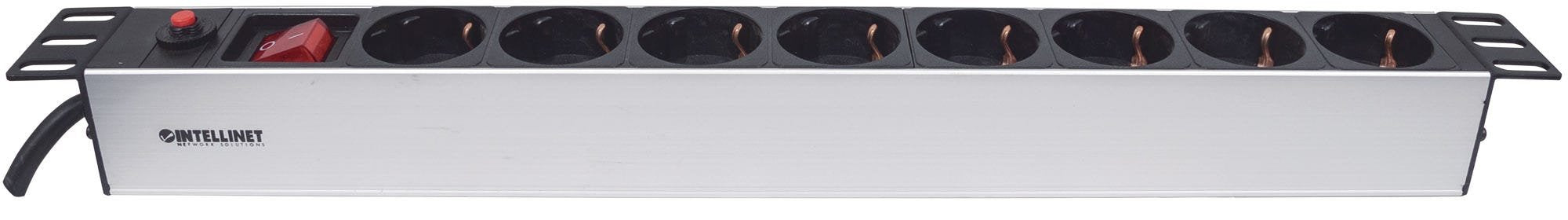 EAN 0766623713986 - Intellinet 713986 unidad de distribución de energía (PDU) 8 salidas AC 1U Aluminio, Negro imagen 3