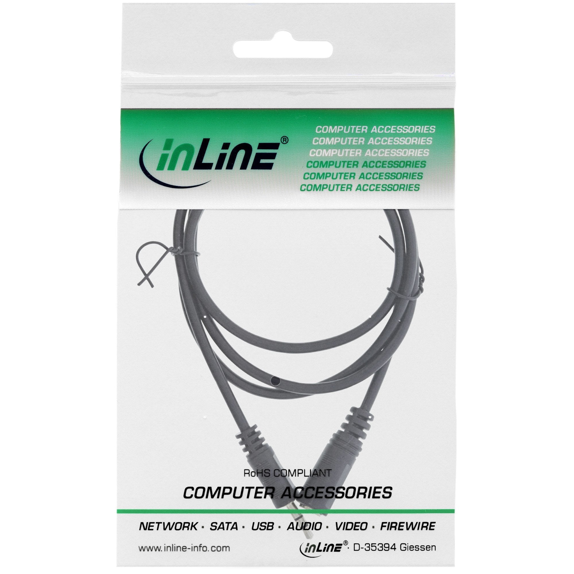 Cable De Audio Inline 3.5mm Estéreo Macho A Hembra 2m